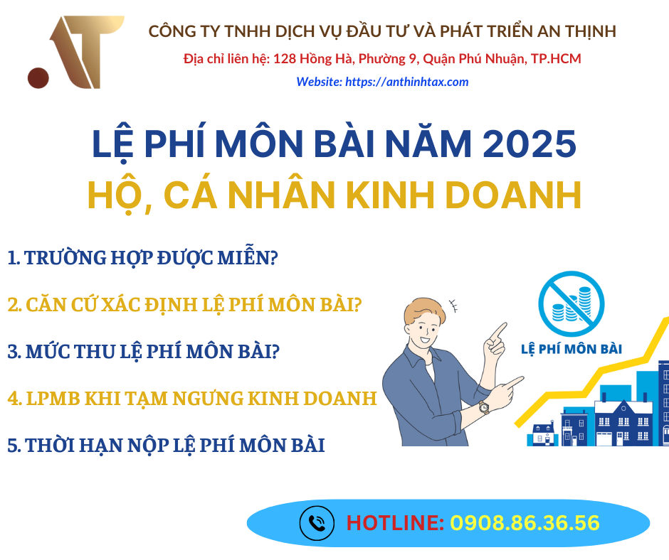 Lệ Phí Môn Bài năm 2025 với Hộ, Cá Nhân Kinh Doanh